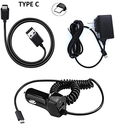 Type C Bundle USB + Wall + Car Charger for LG V40 ThinQ + Gift Stand
