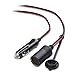 Cable Matters 2-Pack 12V Cigarette Socket Extension Cord 15 ft (12V Extension Cord) with 15A Fuse and LED Indicator Light