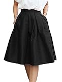 Allegra K Woman High Waist Floral Jacquard Pleated A Line Skirt