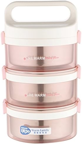 Urban Kings Double Wall Vacuum Insulated -ABS Stainless Steel Lunch Box with 3 Leak Proof,2200 Ml - (Pink)