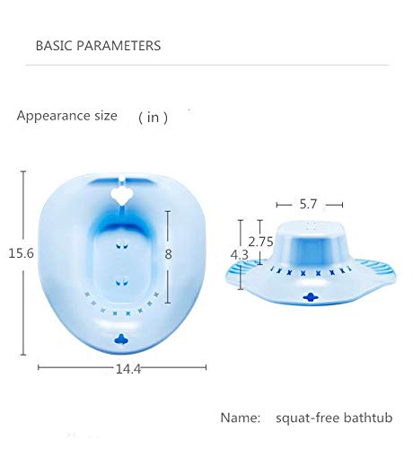 XSSG Hip Bathtub Non-Squatting Body-Cleansing Pregnant Women Special Bathtub wash Buttocks, Pelvis, Anus and intestine postoperative Care Basin (Blue) - Thumbnail 6