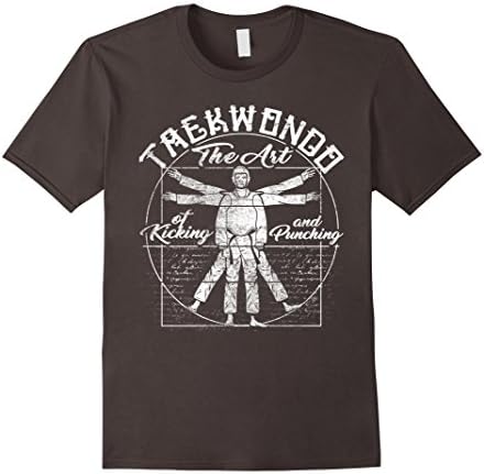 Mens The Art Of Kicking &amp; Punching | Taekwondo T-Shirt Medium Asphalt