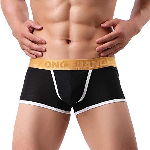 Mens Boxer Briefs,Pocciol Cool Breathable Mesh Underpants Dual Pouch No Ride Up Underwear