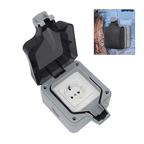 Shoze Außensteckdose Steckdose IP66 Wetterfest Staubdicht Feuchtraum Aufputz Schutzkontakt für den Außenbereich mit… – Bild 6