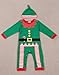 MowMee Baby Girls Boys Christmas Long Sleeve Striped Romper with a Hat (70(0-6M), Green)