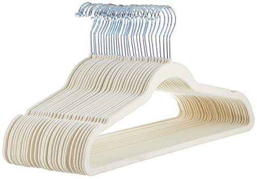Amazon Basics Slim Velvet Non-Slip Space Saving Suit Clothes Hangers, Closet Organizer,