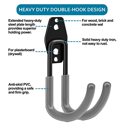 Garage Wall Hooks Ladder Storage, Favbal 10 Pack Heavy Duty Wall