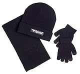 Sportoli Men's and Kids Boys' 3-Piece Knit Cold Weather Accessory Set Warm Pull On Hat Scarf and Gloves