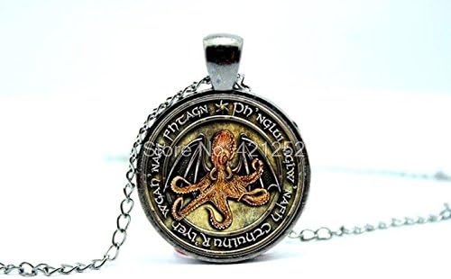 Pretty Lee 2015 Fashion H.P. Lovecraft Cthulhu R'Lyeh Inspired Pendant Necklace Glass Photo Cabochon Necklace Christmas gift