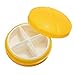 Haiker Portable Travel Pill Box Case Organizer Pocket Pill Case Container with 4 Compartment, Yellow