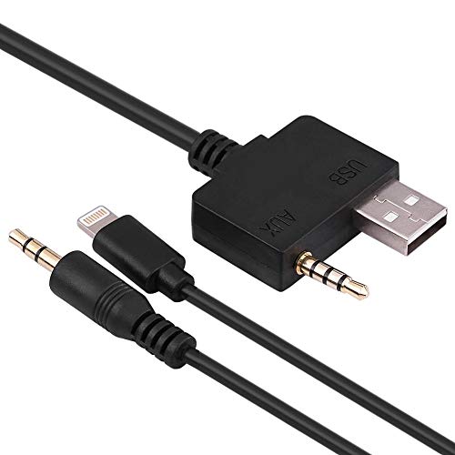 Terisass Universal Car Music Interface Aux Cable Aux Cord 8-pin Lightning Premium Plastic Metal Material Compatible with iOS 10.2 and Earlier iOS Version AUX USB Cable for Hyundai Kia