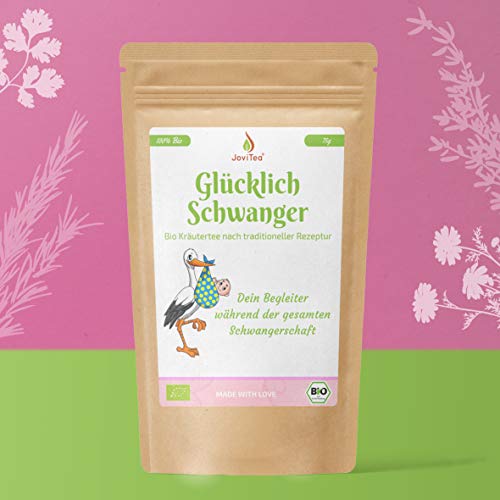 JoviTea® Glücklich Schwanger Tee BIO + Traditionelle Rezeptur + Schwangerschaftstee + geeignet während der Schwangerschaft + 100% natürlich und ohne Zusatz von Zucker - 75g – Bild 4
