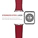 BRG Leather Loop with Adjustable Magnetic Closure iWatch Band Replacement Strap for Apple Watch Series 1 Series 2 Sport and Edition 38mm Medium - Red