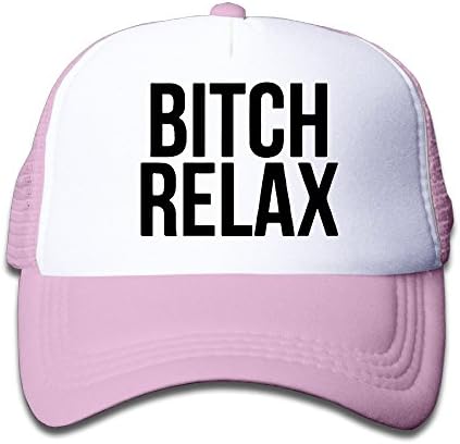 Bitch Relax Children Adjustable Mesh Hat Cap One Size Pink