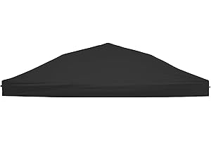 SENMORTAR Replacement Canopy Top, 10' x 10' Pop-Up Cover for Canopy Straight Leg Tent Cover for Outdoor Garden Patio Camping Sun Shade (1pc Top Cloth Only) Black