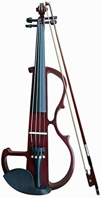 Violin Full Size 4/4 Solid Wood Silent Electric Fiddle Maple Body Ebony Fingerboard Pegs Chin Rest Tailpiece