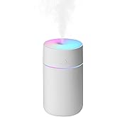 HODEMI Portable Mini Humidifier - Recharge Small Personal Desk Cold Mist Air Humidifier with Adjustable Colorful Atmosphere L