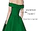 Women's Off The Shoulder Satin Prom Dresses Long for Women Formal Evening Party Gowns with Silt US12 Emerald Green