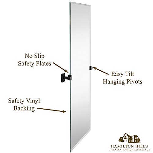 Hamilton Hills 24x36 inch Pivot Wall Mirror Including Matte Black