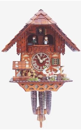 鳩時計 記念日 シュヴァルツヴァルド 黒い森 の家 可動式ビールを飲む人と水車