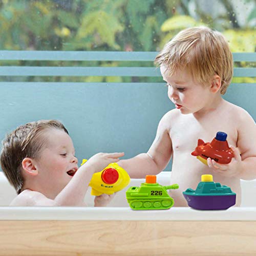 MOLICUI-Bath-Bathtub-Toys-Boats for Toddlers Squirts Floating Bath Tub Boats for Boys and Girls,4 Pack …