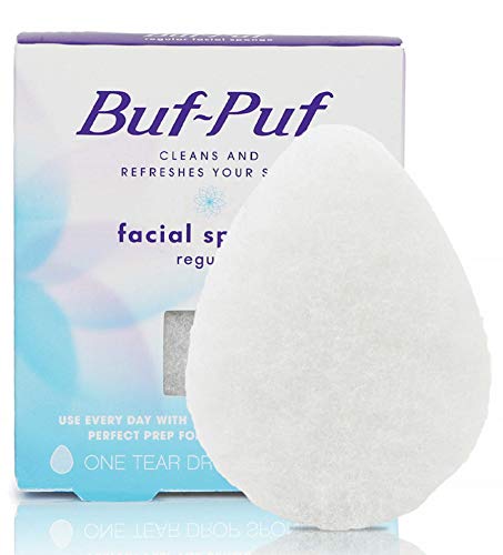 buf puf esponja facial regular, desarrollada por dermatólogos, elimina la suciedad profunda que causa brotes y puntos negros, reutilizable, exfoliante, 1 unidad