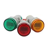 AC Voltage Display, DROK 3pcs Digital LED Display Voltmeter AC 20-500V Voltage Meter Monitor 110v 220v Volt Detetor Green Red Yellow Signal Indicator Light Panel