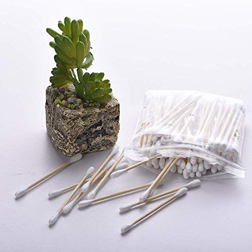 PandaHome, 100 ct Cotton Swabs, Double Tipped Cotton Connect with 2.9" woonden handle for Cleaning Eyes, Ear, Keyboard, Fingernail, Bathtub and Gun (1 bag 100ct)