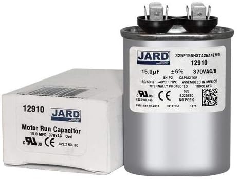 Jard 12910-15 uF MFD x 370 VAC Replaces Genteq Oval Capacitor # C315L / 27L567