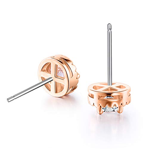 Halo CZ Stud Earrings - 18k Gold Plated Stunning Cubic Zirconia Sparkle Earrings for Women Girls.