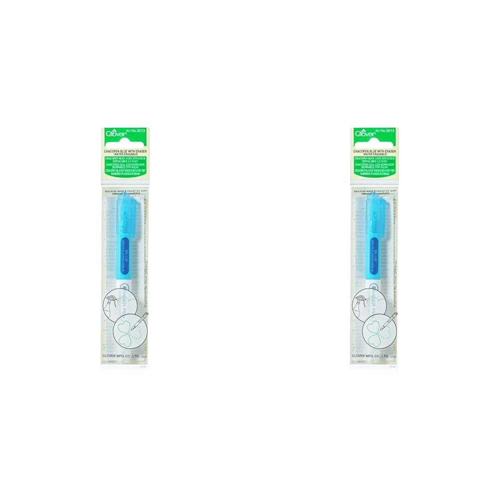 Clover Chacopen Blue with Eraser Water Soluble (Pack of 2)