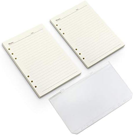 KKDragon 2 Pack A5 Refills Paper, A5 Planner Inserts 140 Sheet/280 Pages 21 x 14 cm Inserts Page, 6-Holes Refillable Paper for Students Journals Planner Diary in Office Travel