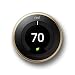 Google, T3032US, Nest Learning Thermostat, 3rd Gen, Smart Thermostat, Brass, Works With Alexa