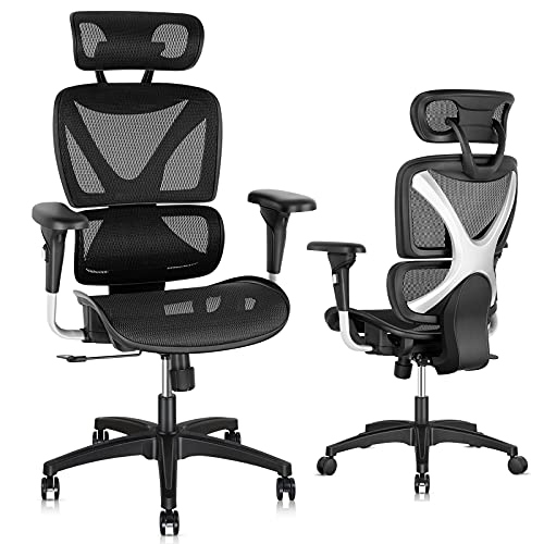 Gabrylly Ergonomic Office Chair, Large Mesh Chair with Lumbar Support