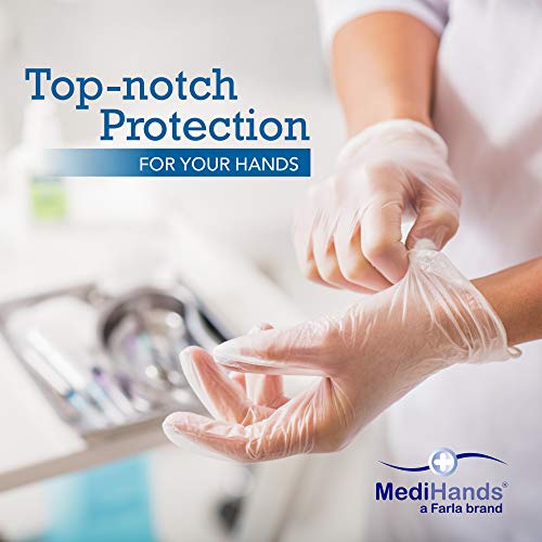 image for Heavy Duty Disposable Vinyl Gloves, 100 Count, Medium – Powder Free,