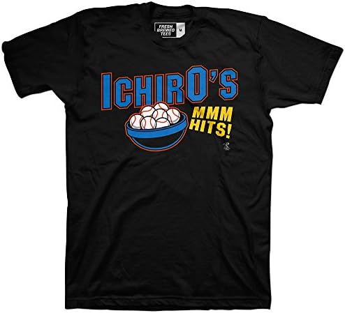 MLB Miami Marlins Ichiro Suzuki MMM Hit's T-Shirt, Small, Black