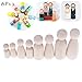 8pcs Unfinished Wood Doll Bodies Assorted Wooden People Shapes for Arts and Crafts