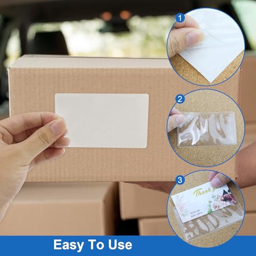 60 x Self-Adhesive Label Holders 10 x 6 cm for Labelling Window, Transparent, Transparent
