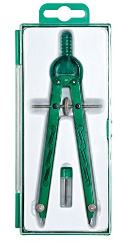 Alco-Albert 1355 18 Geometry Compass with Toothed Wheel, Length 165 mm, green