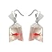 GREEN FABWOOD Women Funny Goldfish Water Bag Shape Dangle Hook Earrings Female Charm Jewelry