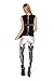 QZUnique Women's Black Skeleton Frame Printed Elastic Tights Leggings