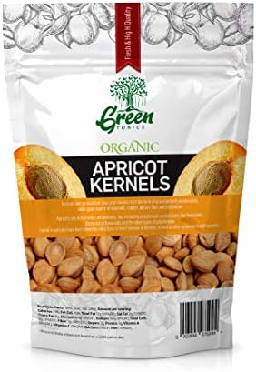 Dried Bitter Apricot Kernels| 16 oz| Raw, Vegan, Gluten Free, Non-GMO & Organic Certified Apricot Kernel Seeds| Rich in B17 (Amygdalin)& B15 Vitamin| Pesticide & Herbicide-Free| By Green Tonics
