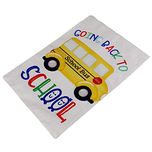 LOCOLO Going Back to School Garden Flag, Yellow School Bus Flag for School Days Decorative Double Sided Burlap Lawn Yard Flags - Thumbnail 2