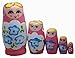 Pink Set of 5 Cutie Nesting Dolls Matryoshka Madness Russian Doll by LittleTiger
