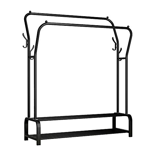 UDEAR Garment Rack Freestanding Hanger Double Rods Multifunctional