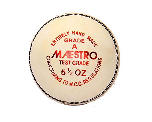 C&W Cricket World Leather Sports Cricket Match One Day Game Practice Matches Men/Senior/Adult White & Red Pack of 2 (Two) 4 Piece Quality Club Tournament Made in India Maestro Durable Season Ball
