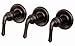 Trim Kit for 3-handle Shower Valve, Fit Delta Washerless Shower, Oil Rubbed Bronze Finish, With Metal Lever Handles -By PlumbUSA 38807