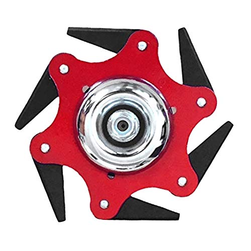 Outdoor Trimmer Head 6 Steel Blades Razor Lawn Mower Grass Weed Eater Brush Cutter Lawn Mower Sharpener Tool Replacement Parts (Red) - Thumbnail 6
