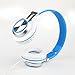 Intone Ms200 Stereo Low Bass Folding and Adjustable Headphone Earbuds - White / Blue