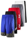 Liberty Imports Pack of 5 Men's Athletic Basketball Shorts Mesh Quick Dry Activewear with Pocket